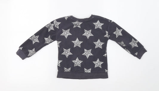 George Girls Grey Pullover Sweatshirt Size 2-3 Years - Star Print