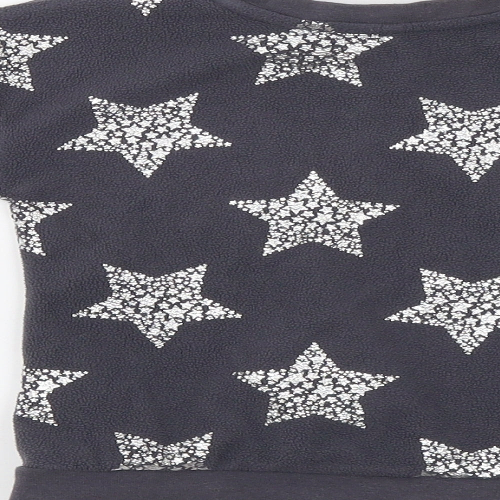 Brand and care label for George girls’ grey pullover sweatshirt, size 2-3, years - star print