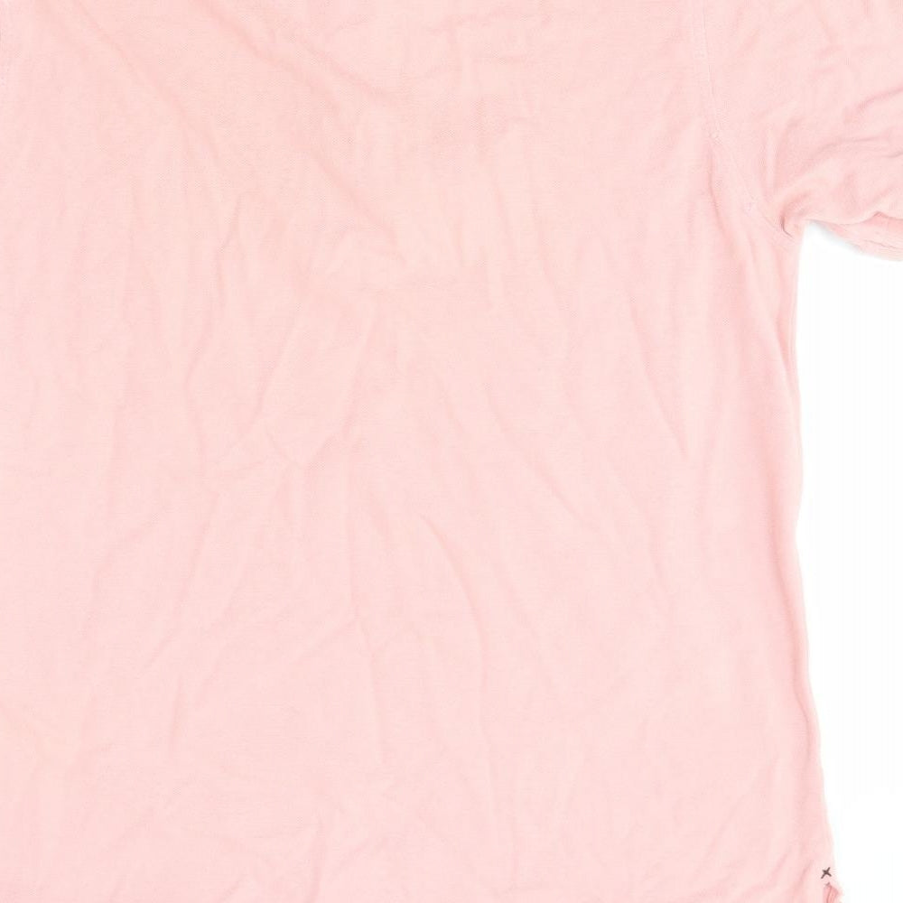 Brand and care label for Vintage maac men’s pink polo, size L, - distressed