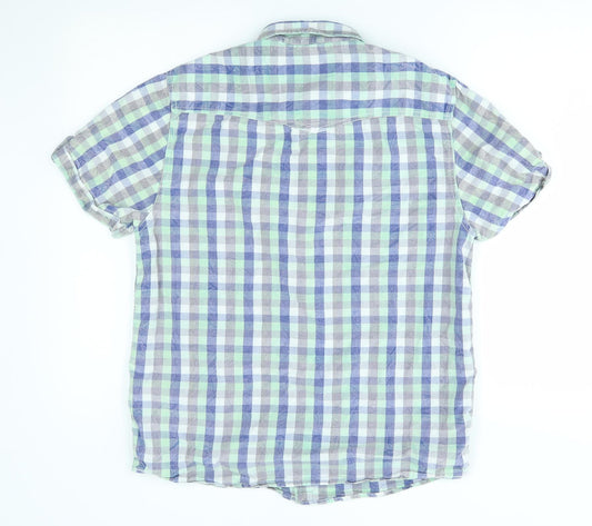 Mens UK Size M urban spirit Green Button-Up Short Sleeve Casual Shirt