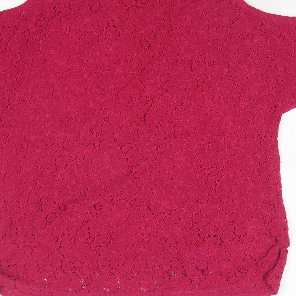 Peacocks Womens Pink Floral Basic T-Shirt Size 14
