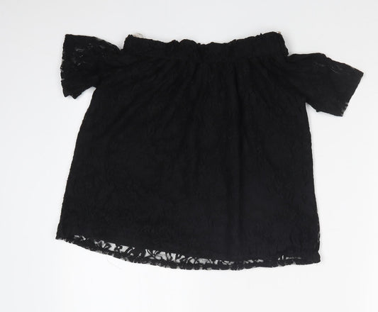 Atmosphere Womens Black Floral Basic T-Shirt Size 6