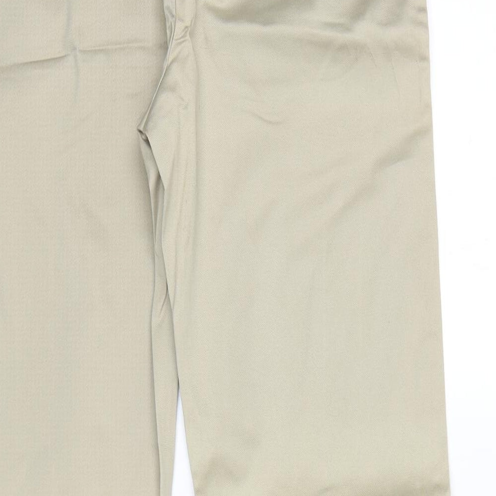 Brand and care label for Moose Golf Clothing women’s beige chino trousers, size UK 10, 32-inch leg