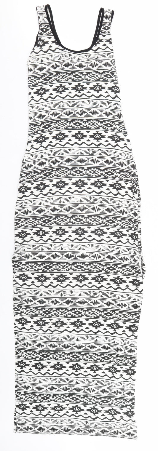 Boohoo Womens White Geometric Pencil Dress