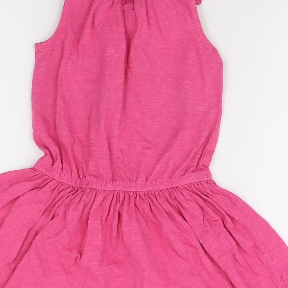 Brand and care label for Very girls’ pink a-line, size 3-4, years