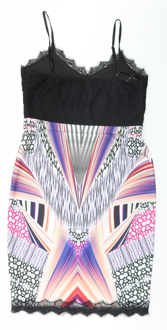 Girls On Film Womens Multicoloured Geometric A-Line Size 14