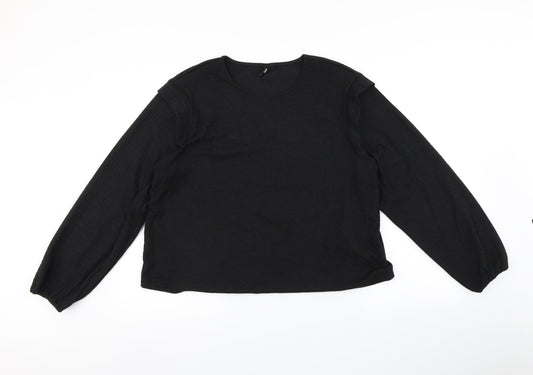 Womens UK Size XL Only Black Basic Blouse