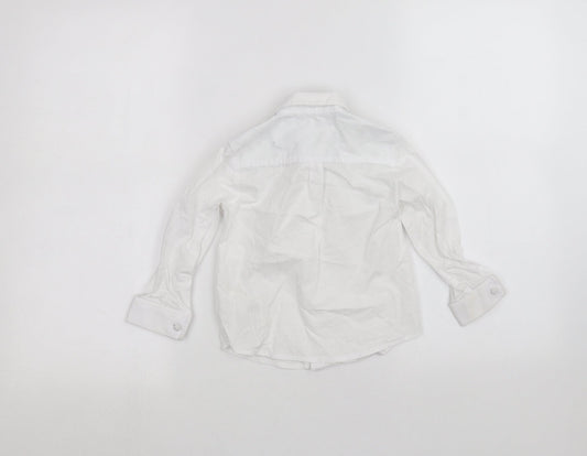 Marks and Spencer Girls White Basic Button-Up Size 2-3 Years