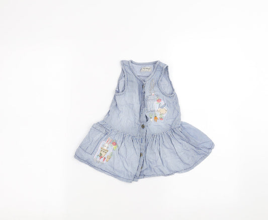 NEXT Baby Blue Striped A-Line Size 6-9 Months