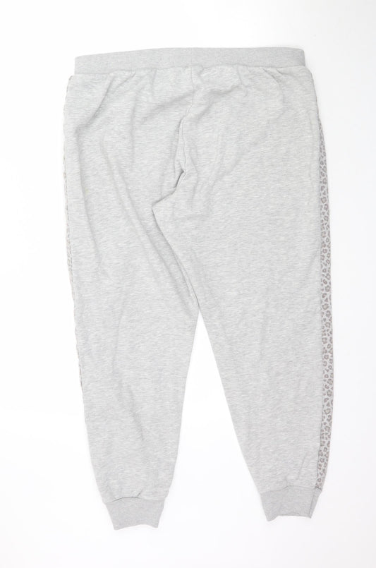 Matalan Womens Grey Trousers Size 16 L28 in - Animal Print Detail