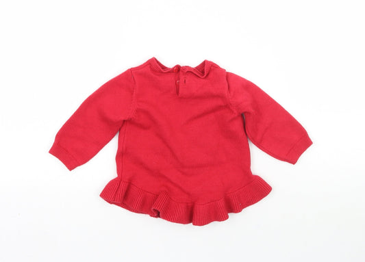 Disney Girls Red Knit Basic Casual Size 0-3 Months - Minnie Mouse