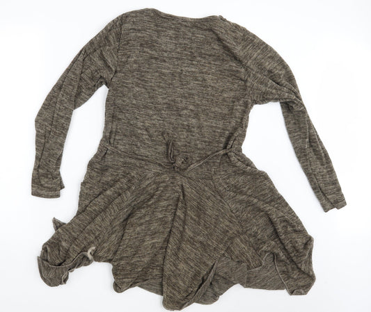 Made in Italy Womens Brown T-Shirt Dress One Size