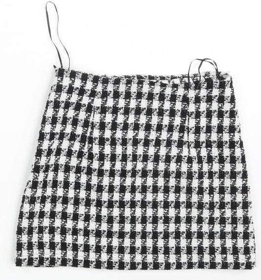 SheIn Womens Black Check Mini Skirt Size XS