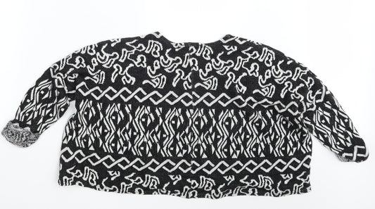 tOPSH Womens Black Argyle/Diamond Pullover Jumper Size 8