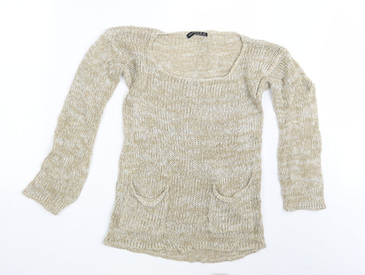 Womens UK Size 8 Atmosphere Beige Pullover Jumper