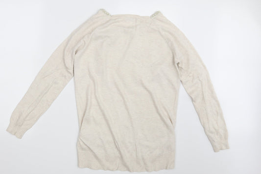 Womens UK Size S Oasis Beige Pullover Jumper