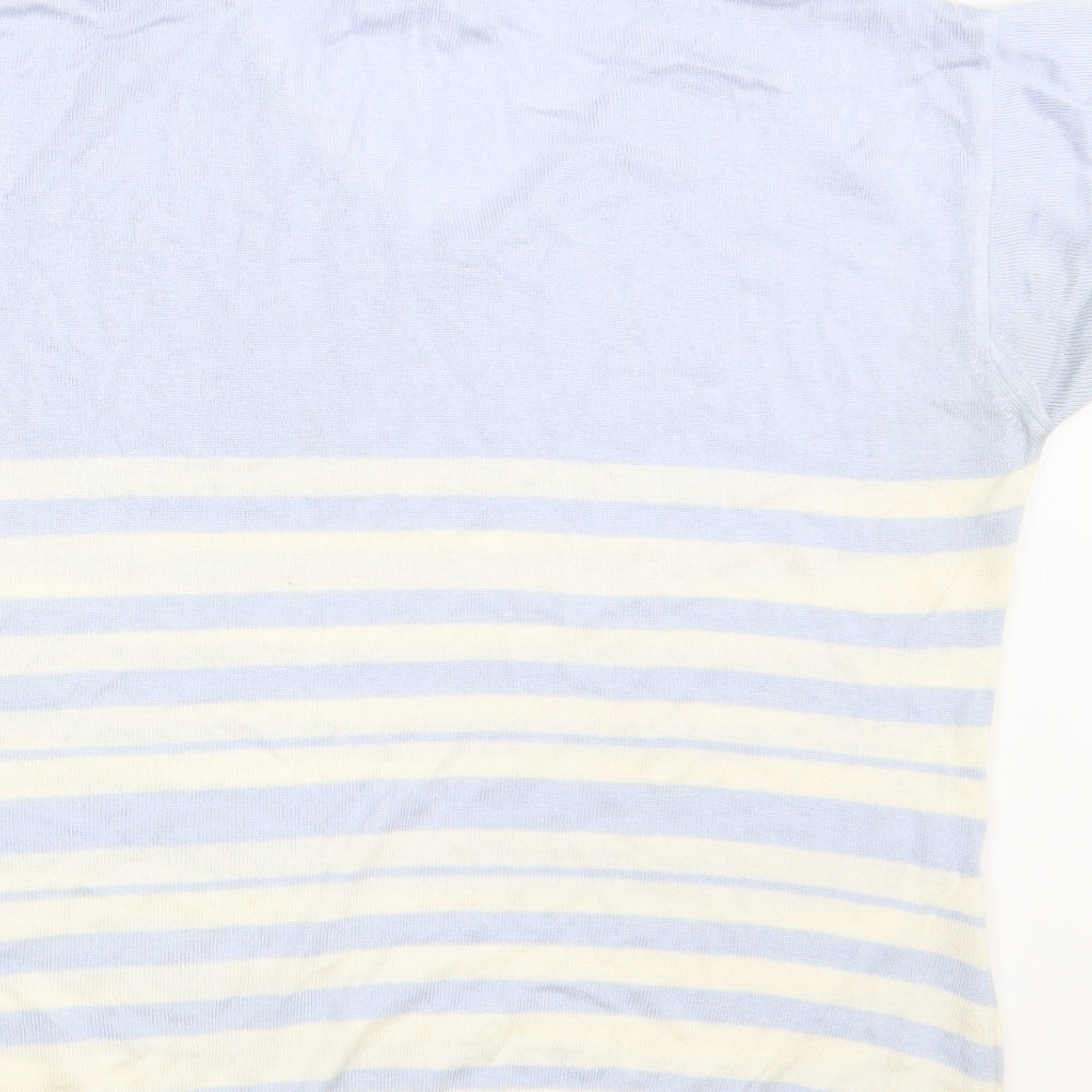 Sara Woman Womens Blue Striped Pullover Sweatshirt Size 14