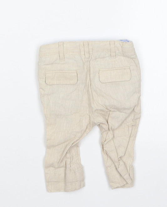 Marks and Spencer Boys Beige Cargo Trousers Size 3-6 Months
