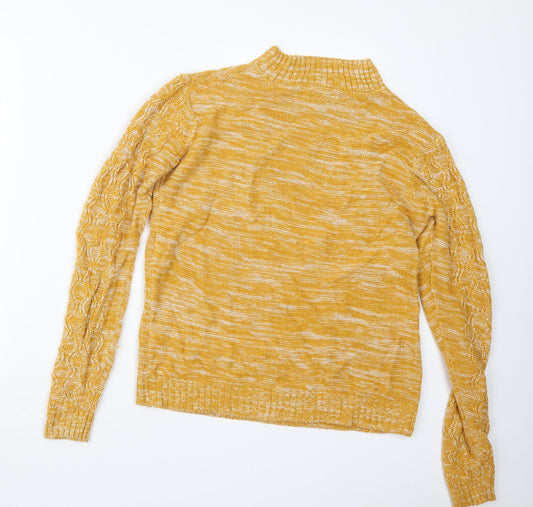 Womens UK Size M Papaya Yellow Pullover Jumper