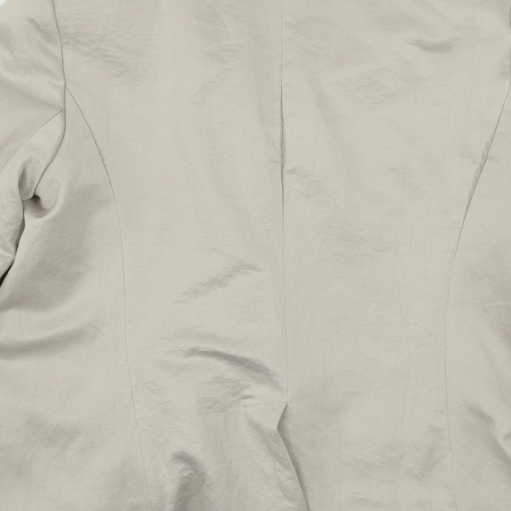Brand and care label for Gap women’s beige jacket, size UK 12