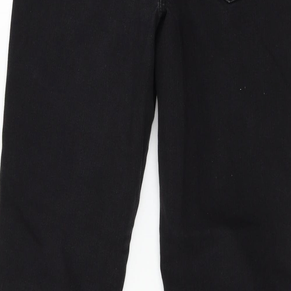 Womens UK Size 10 Preworn Regular Fit Straight Black Jeans