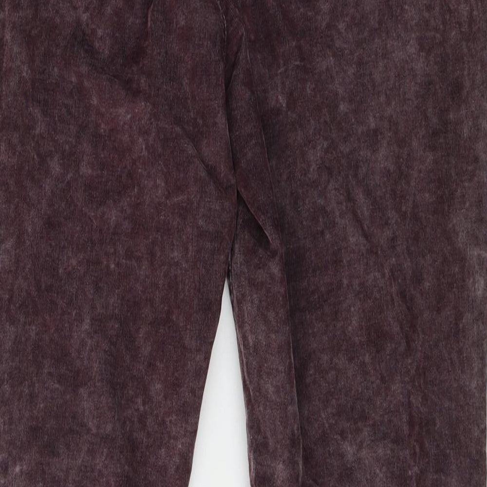 Denim & Co. Womens Purple Denim Trousers Size 14 L29 in