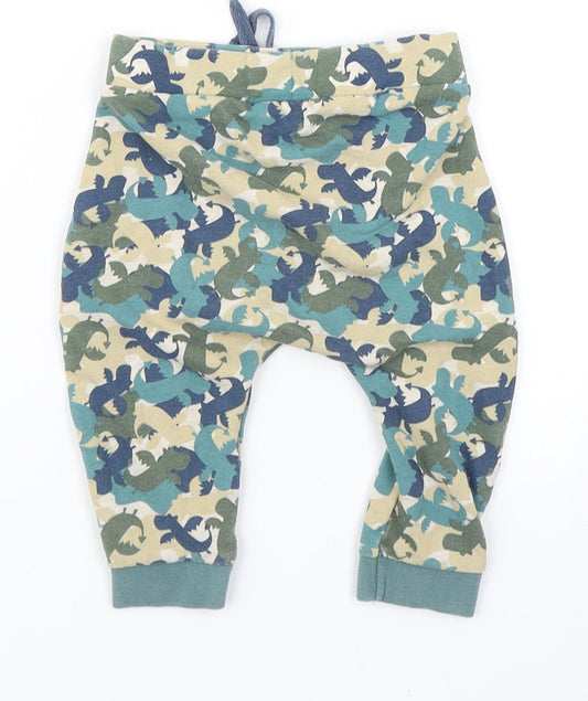 TU Boys Green Camouflage Jogger Trousers Size 6-9 Months - Dragon print