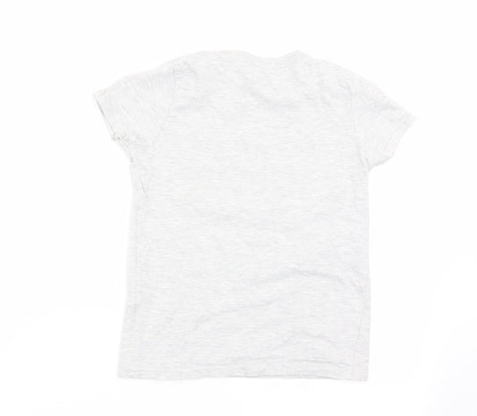 little kids Boys Grey Basic T-Shirt Size 6-7 Years