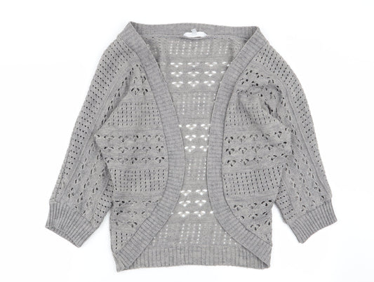 Womens UK Size 10 Red Herring Grey Cardigan Jumper
