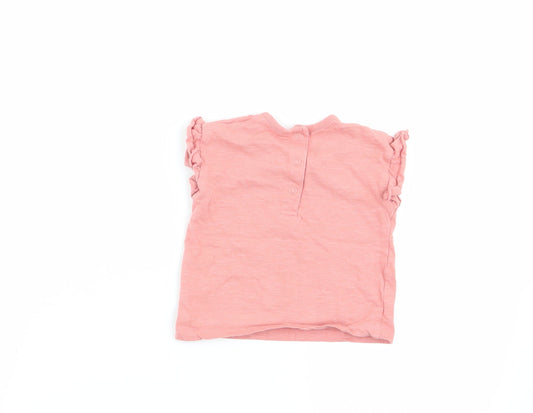 Asda George Girls Pink Basic T-Shirt Size 0-3 Months