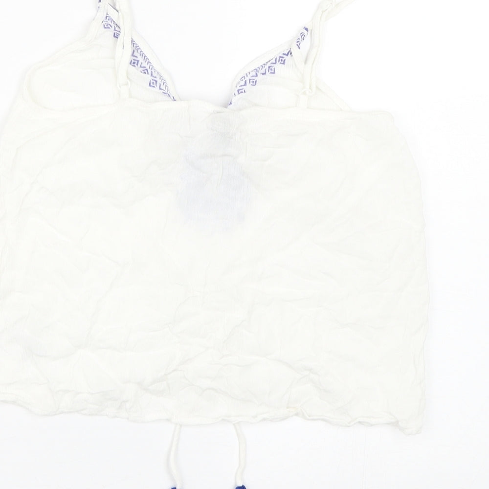 Womens UK Size 4 H&M White Wrap Tank