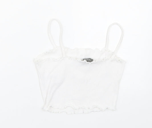 Primark Womens White Cropped Tank Size 6