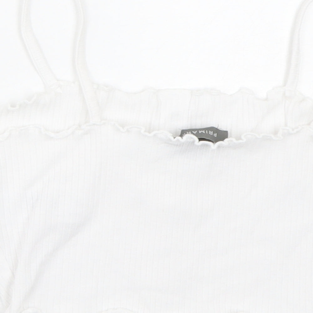 Primark Womens White Cropped Tank Size 6