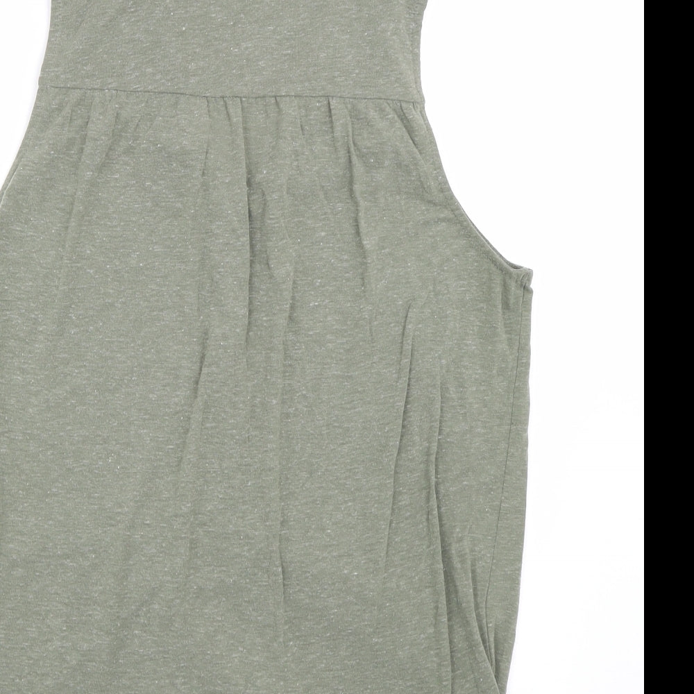 Womens UK Size M H&M Green Basic Tank