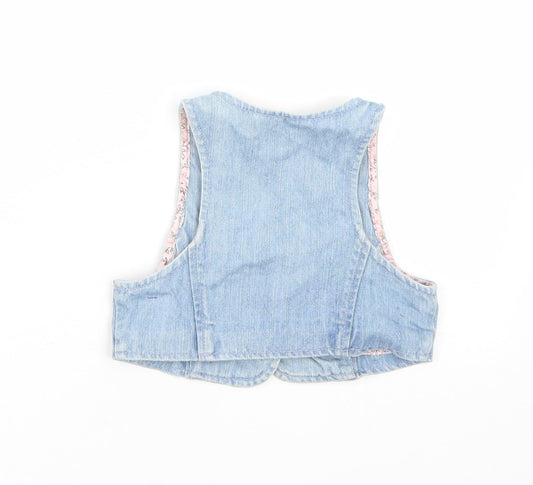 Bluezoo Girls Blue Denim Basic Tank Size 5-6 Years