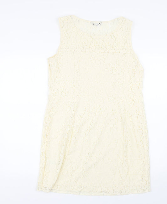 F&F Womens Beige Fair Isle Tank Dress Size 16