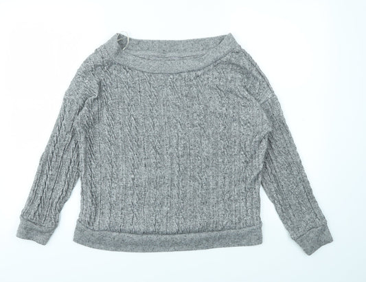 Womens UK Size 12 Nutmeg Grey Pullover Jumper