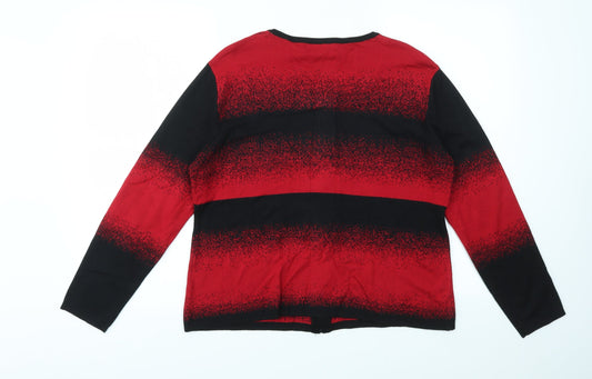 JUST ELEGANCE Womens Multicoloured Geometric Full Zip Jumper Size XL