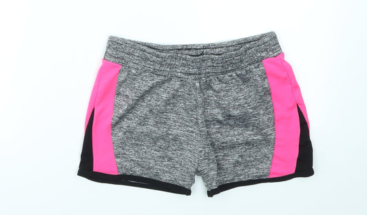 Additional front view of Preworn girls’ grey cut-off shorts, size L