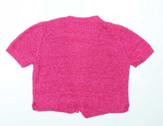 Womens UK Size 12 Savoir Pink Cardigan Jumper