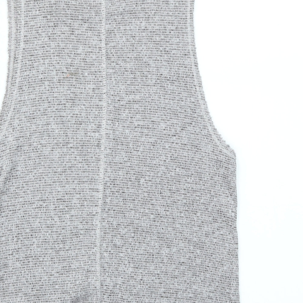 Womens UK Size 6 Topshop Grey Basic T-Shirt