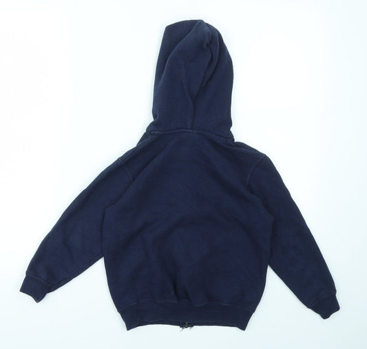 FRUIT THE LOOOM Boys Blue Full Zip Jumper Size 5-6 Years