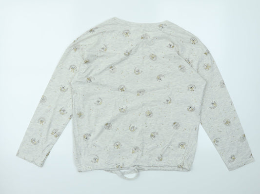 George Womens Ivory Animal Print Top Pyjama Top Size 8