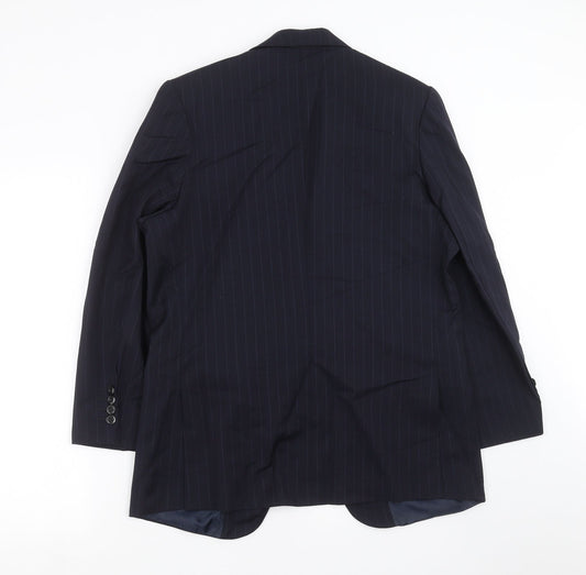 van hieu Mens Blue Striped Jacket Suit Jacket Size 40
