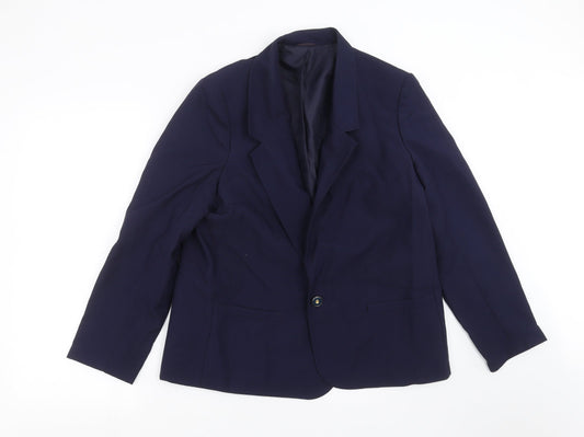 Womens UK Size 16 St michael Regular Blue Suit Jacket