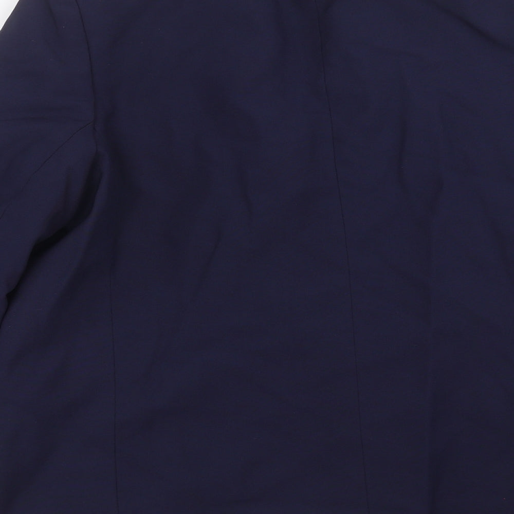 Brand and care label for St Michael women’s blue jacket suit jacket, size UK 16