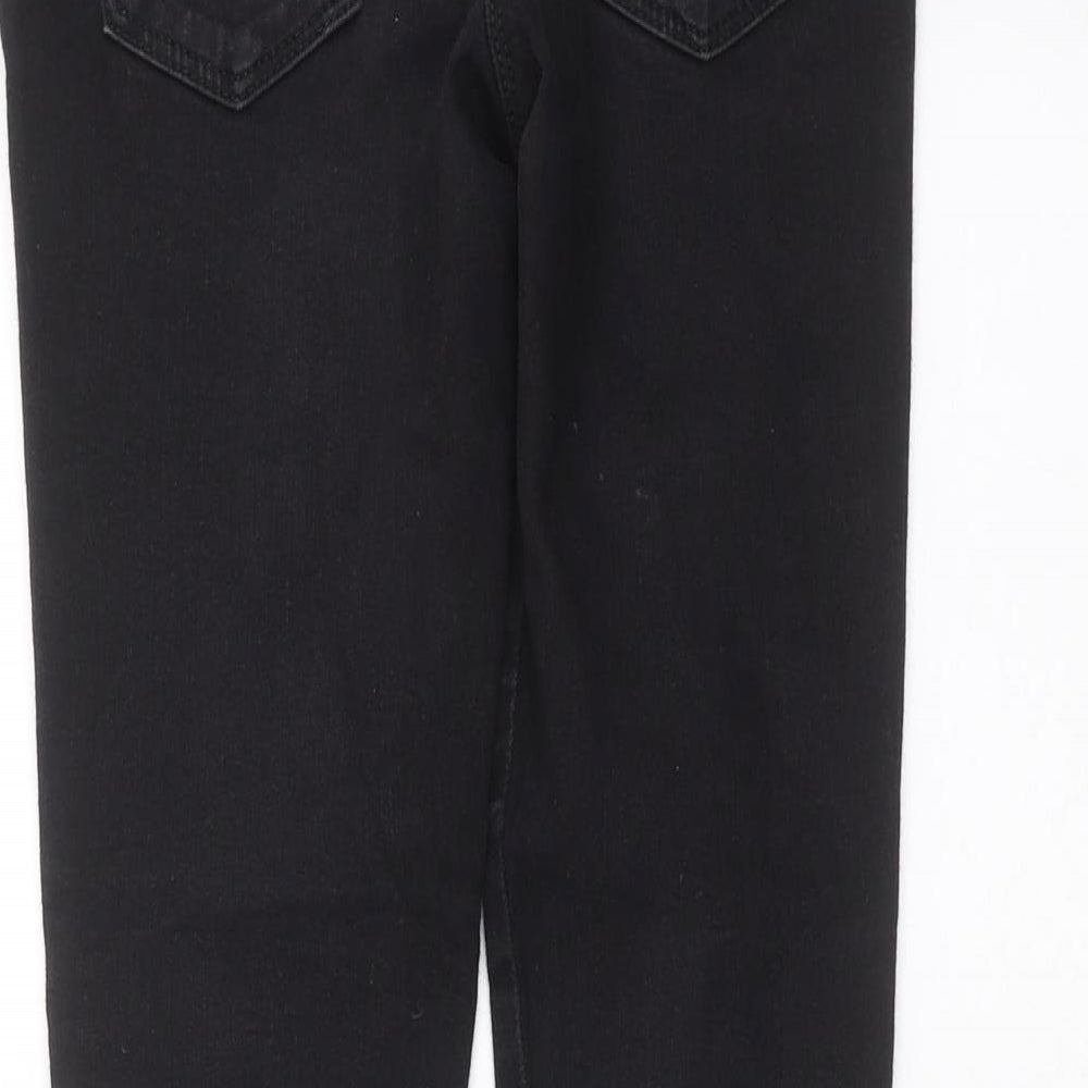 Brand and care label for Matalan girls’ black denim skinny jeans, size 12, years