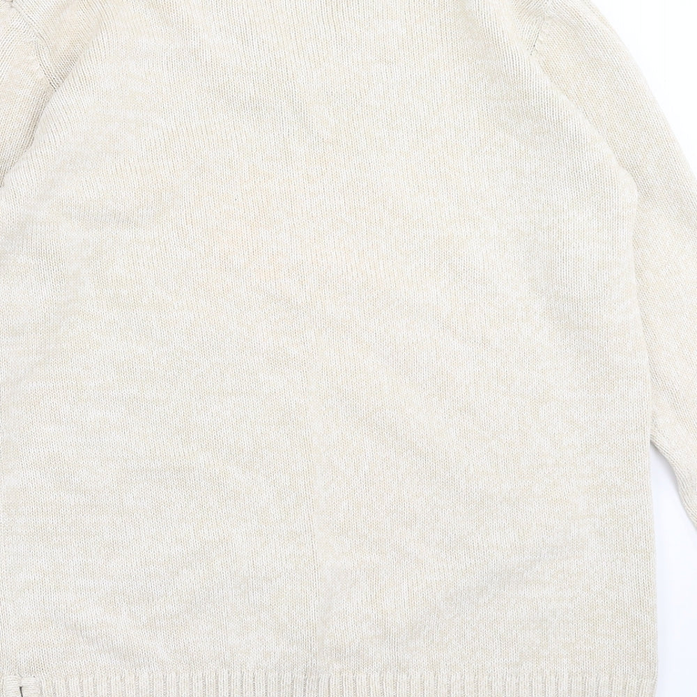 Womens UK Size S Joie De Vivre Beige Pullover Jumper