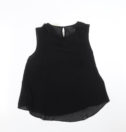 George Womens Black Basic Blouse Size 12 - sheer