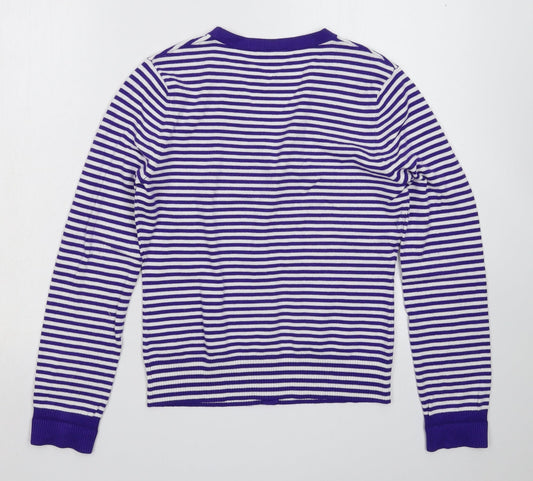 John Lewis Womens Multicoloured Striped Knit Cardigan Jumper Size M